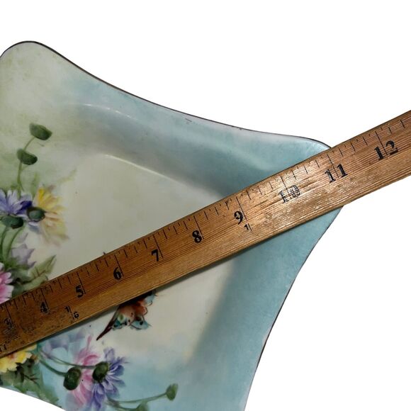 Cacilie butterfly roses Salad Dessert Plate 8 Inch saquare bavarian vintage rare - Picture 8 of 8